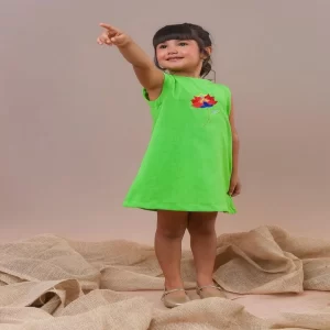 Vestido Bordado Linho Pink