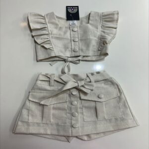 Conjunto Bella bege, em Linho!