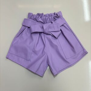 Shorts Couro PU Lilás
